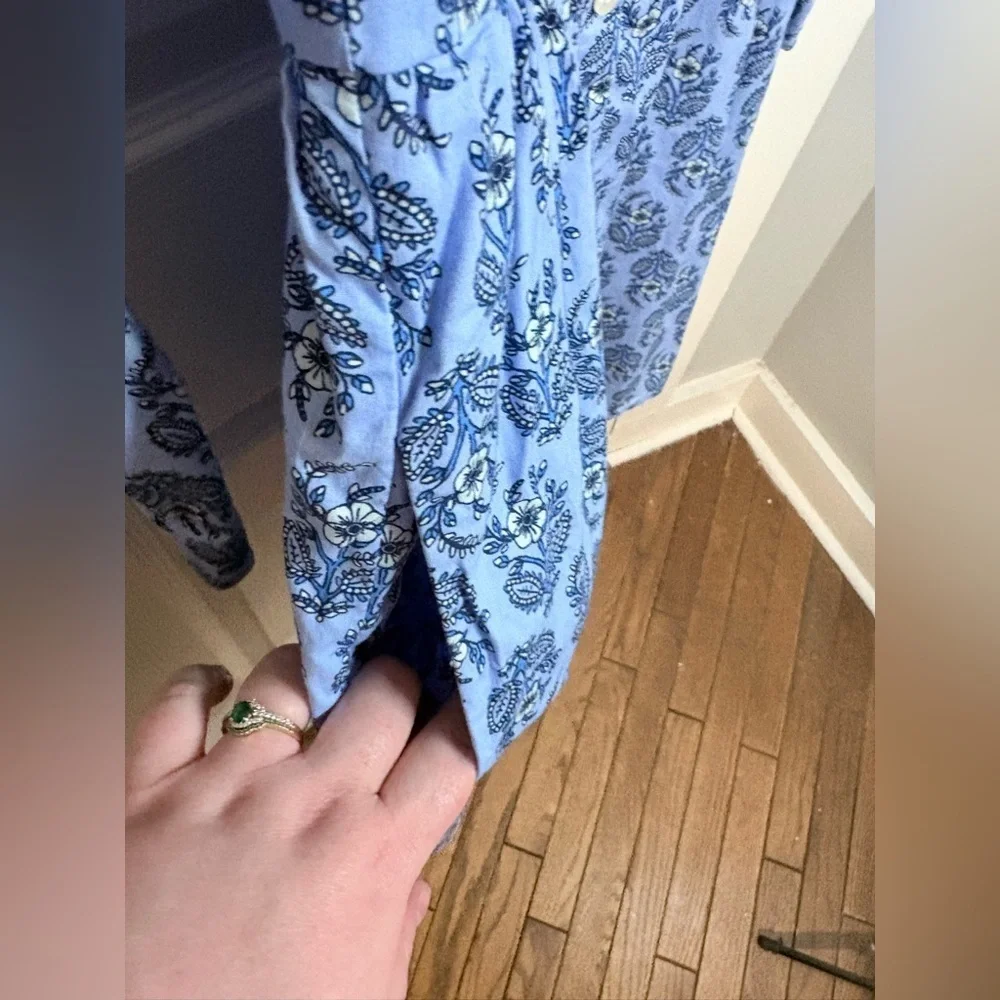 J.Crew Factory Blue Floral Button Front Shirt Dress | Size 0
